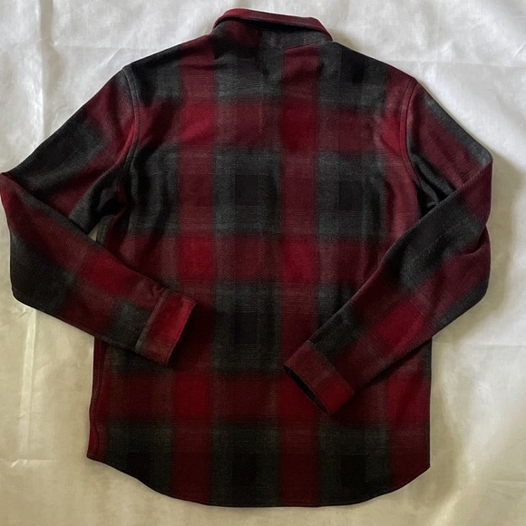 Holiday Ready! Express Men’s Red and Gray Plaid Shirt Jacket medium - Picture 6 of 9